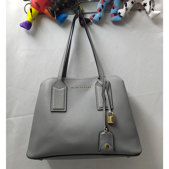 Marc Jacobs Women`s The Editor Griffin Rock Grey Zipper Satchel Shoulder Bag - Picture 1 of 16